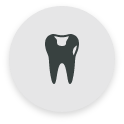 Tooth with two cavities icon